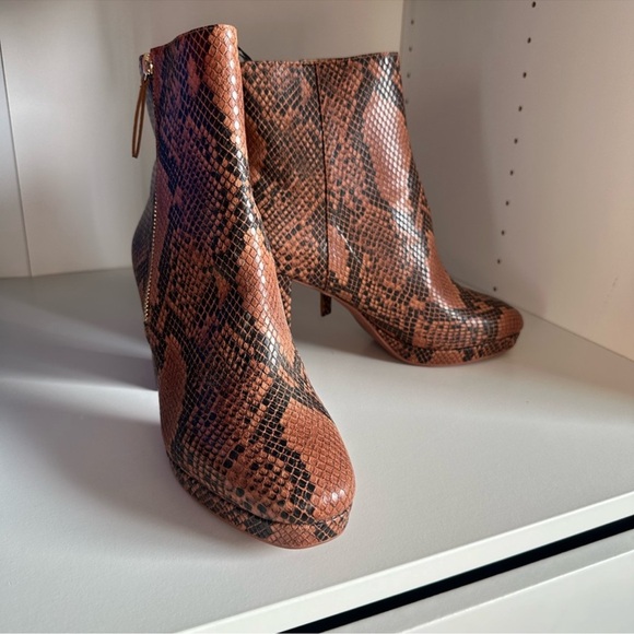 Brand New Snake Skin Ankle Boots - Picture 1 of 6